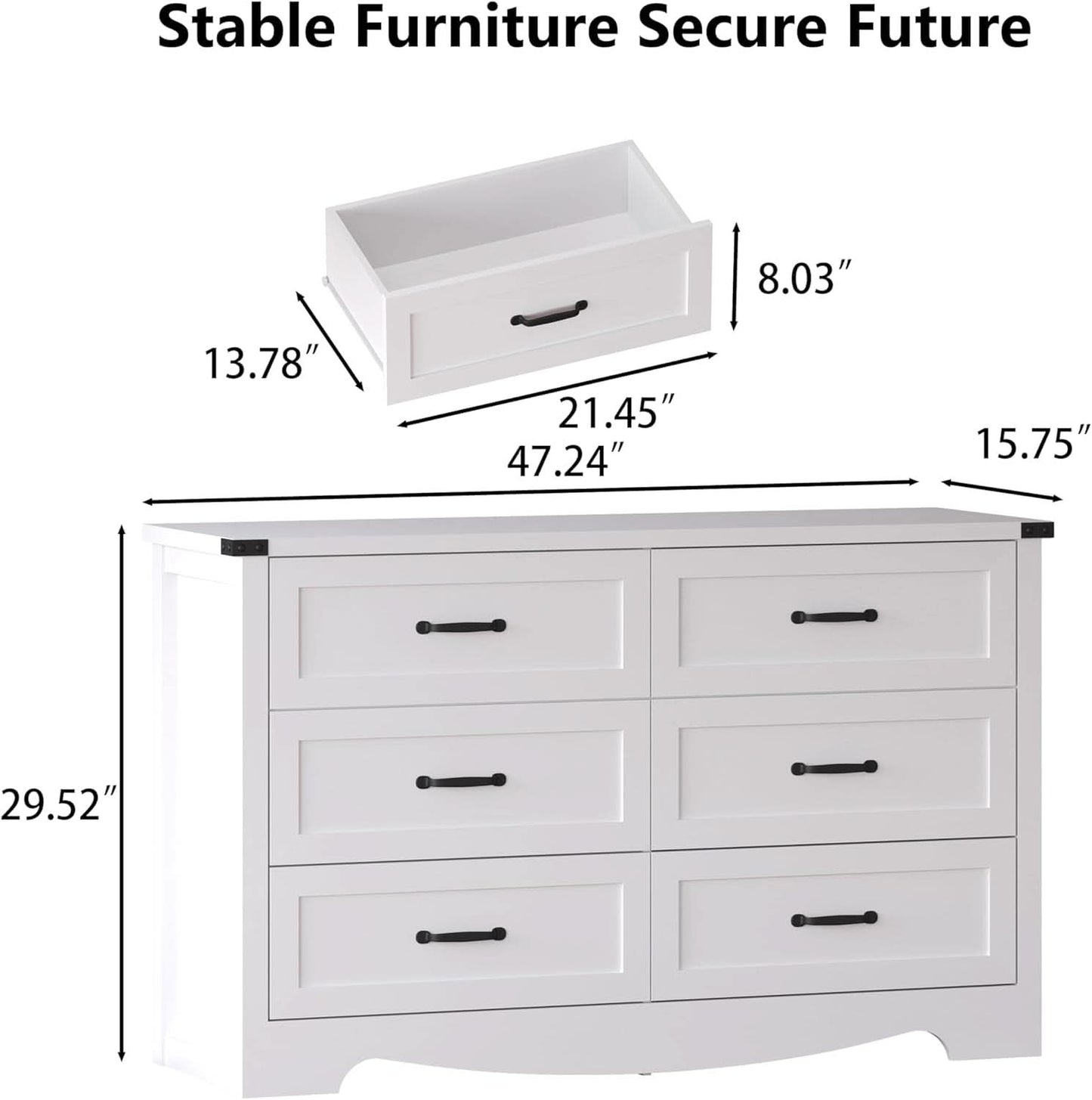 Six Drawer Dresser FortySevenInch Television Console