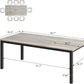 79 Inches Industrial Dining Table Greywashed Finish