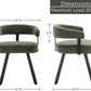 Green Leather Upholstered Dining Chairs Curved Back