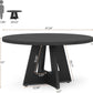 Farmhouse Round Dining Table 47 Inch Black For Four