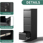 4 Drawer File Cabinet With Lock Black Metal Vertical Filing Cabinet
