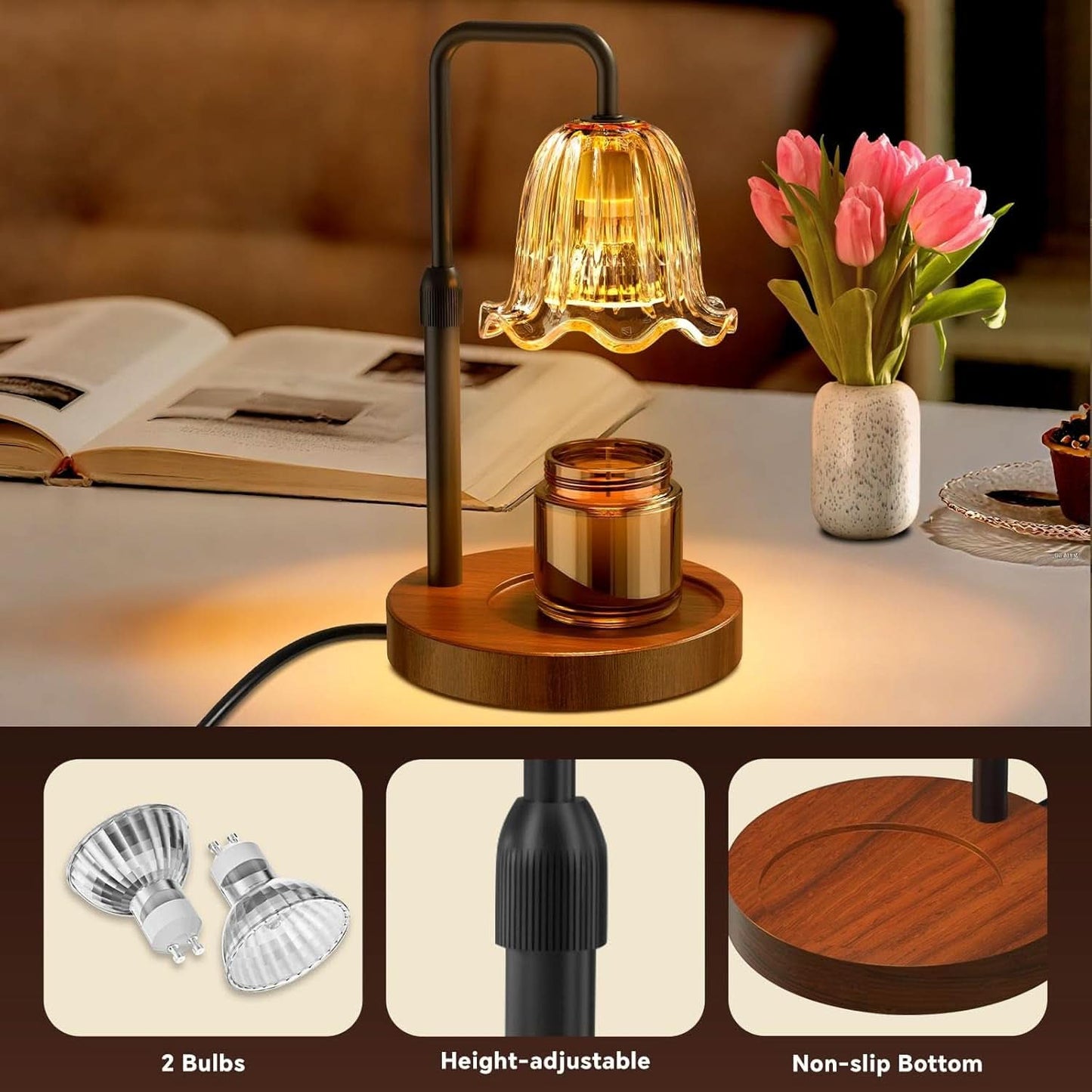Candle Warmer Lamp Height Adjustable Dimmer Technology