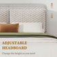 Queen Size Cream Corduroy Upholstered Platform Bed