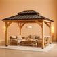 10x12 Wooden Gazebo With Galvanized Rainproof Roof