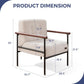 Beige Upholstered Decorative Chair With Metal Frame