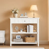 Bookcase With Drawer In White Oak Finish For Living Room-0