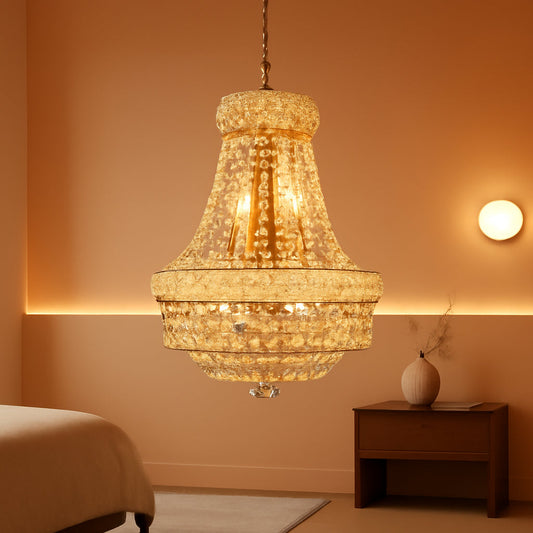 Empire Crystal Chandeliers K9 Crystals Gold Finish-0