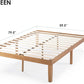 Queen Solid Hardwood Platform Bed Frame Natural Pine