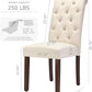 Beige Tufted Upholstered Parsons Dining Chairs Set