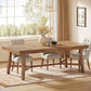 70.9 Inch Farmhouse Dining Table Natural Reinforced