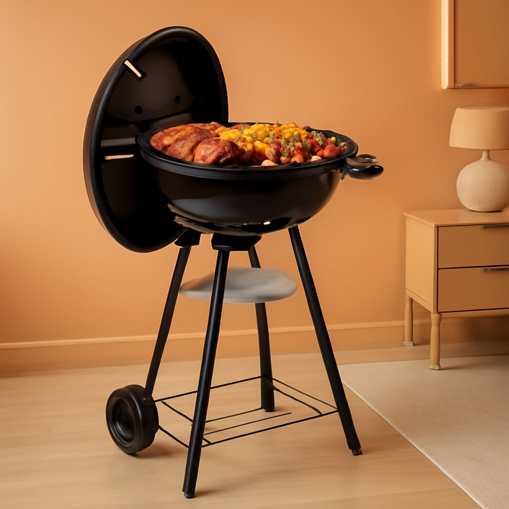 Industrial Grade Black 18Inch Kettle Grill Outdoor