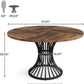Round Dining Table 47 Inch Metal Base For Kitchen And Dining