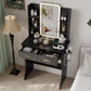 Miniature Black Vanity Table With LED Illumination