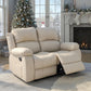 Manual Leather Loveseat Recliner Sofa With Pockets