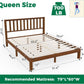 Antique Espresso Malaysian Oak Queen Platform Bed Frame