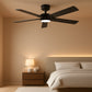 52Inch Matte Black Ceiling Fan Remote Dimmable LED Lights