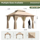 12x10ft Outdoor Gazebo Stainless Steel Frame Durable