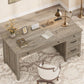 53Inch Rustic Farmhouse Desk With Charging Station