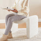Large White Ottoman Footstool Multifunctional Living Room