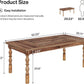 Sixty Two Inch Farmhouse Dining Table Wood Rectangular Modern