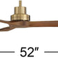 Contemporary Hardwood Ceiling Fan Featuring Soft Brass