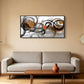 Charcoal Brown Abstract Wall Art Canvas 40X20 Inches