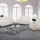Faux Leather 3 Piece Modern Living Room Sofa Set White