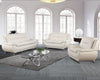 Faux Leather 3 Piece Modern Living Room Sofa Set White