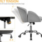 Velvet Desk Chair Armrests Light Gray Modern Office Chair