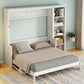 Queen Murphy Bed Desk Workspace Integrated Bookshelf White