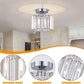 Semi Flush Crystal Chandelier Silver Ceiling Light