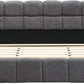 King Size Gray Chenille Upholstered Platform Bedstead
