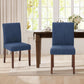 Blue Upholstered Parsons Dining Chairs Contemporary Set