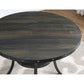 Tan Fabric Nailhead Dining Set 5 Piece Round Table