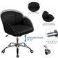 Black Velvet Upholstered Swivel Desk Chair For Office