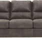 Queen Faux Leather Contemporary Sleeper Couch Gray