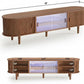 70 Inch Walnut TV Entertainment Center With LED Lighting-1