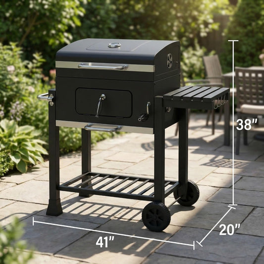 38In Outdoor Charcoal Grill Black Backyards Edition