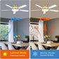 52 Inch Ceiling Fan With Remote Dimmable Lights White Gold