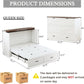 Queen Murphy Bed Frame Integrated Charging Station White-1