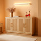 Oak Fluted Sideboard Buffet With Adjustable Shelves