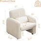Corduroy Upholstered Accent Chair White Lumbar Pillow