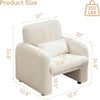 Corduroy Upholstered Accent Chair White Lumbar Pillow