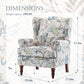 Blue Floral Upholstered Accent Armchair Living Room