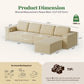136Inch Modular L Shaped Sectional Sofa BeigeBoucle-2