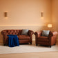 PU Brown Leather Modular Sectional Sofa Tufted Cushions