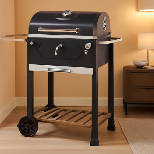 24 Inch Charcoal Grill With Adjustable Charcoal Pan