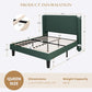 Queen Size Corduroy Upholstered Dark Green Bed Frame