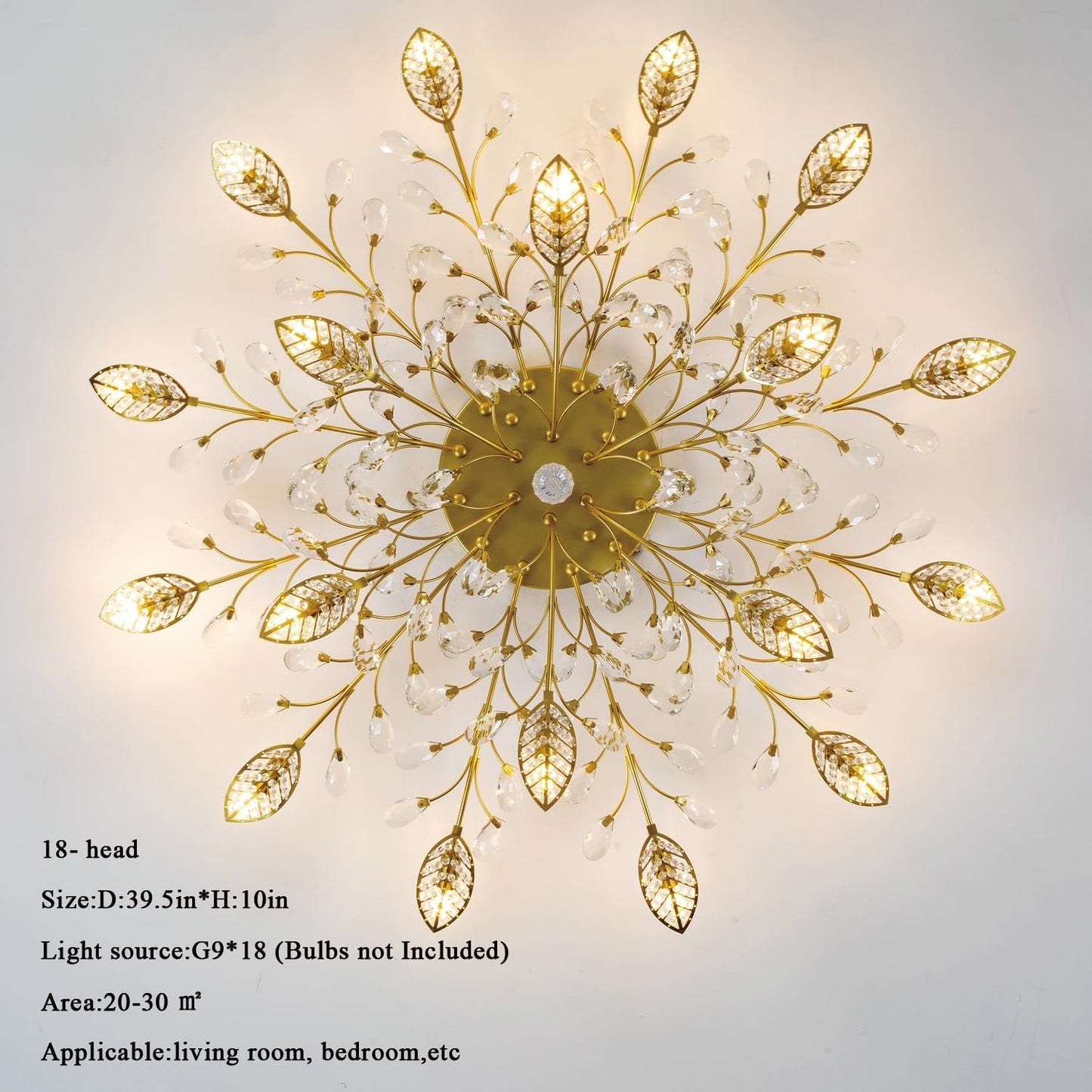 Crystal Luster Ceiling Light Chandelier Semi Flush
