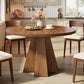 Tribesigns Large Round Dining Table Classic Walnut